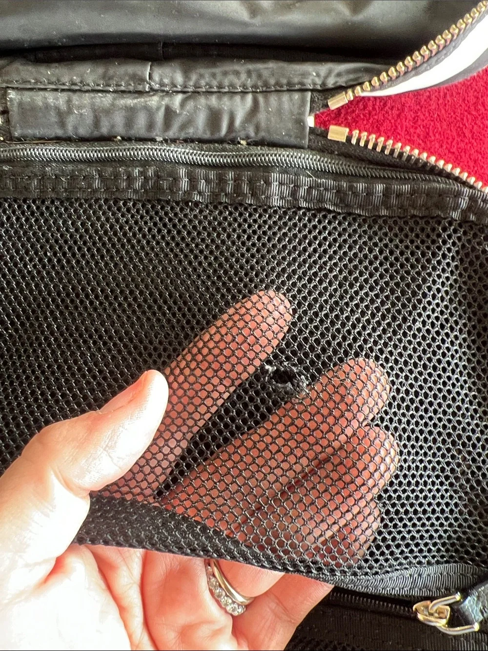 kate spade Black and White Striped Cosmetic Pouch